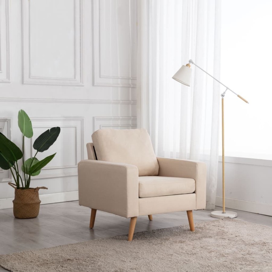 Stoelen vidaXL | Vidaxl Fauteuil Stof Creme