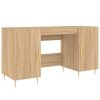 Kantoormeubelen vidaXL | Vidaxl Bureau 140X50X75 Cm Bewerkt Hout Sonoma Eikenkleurig