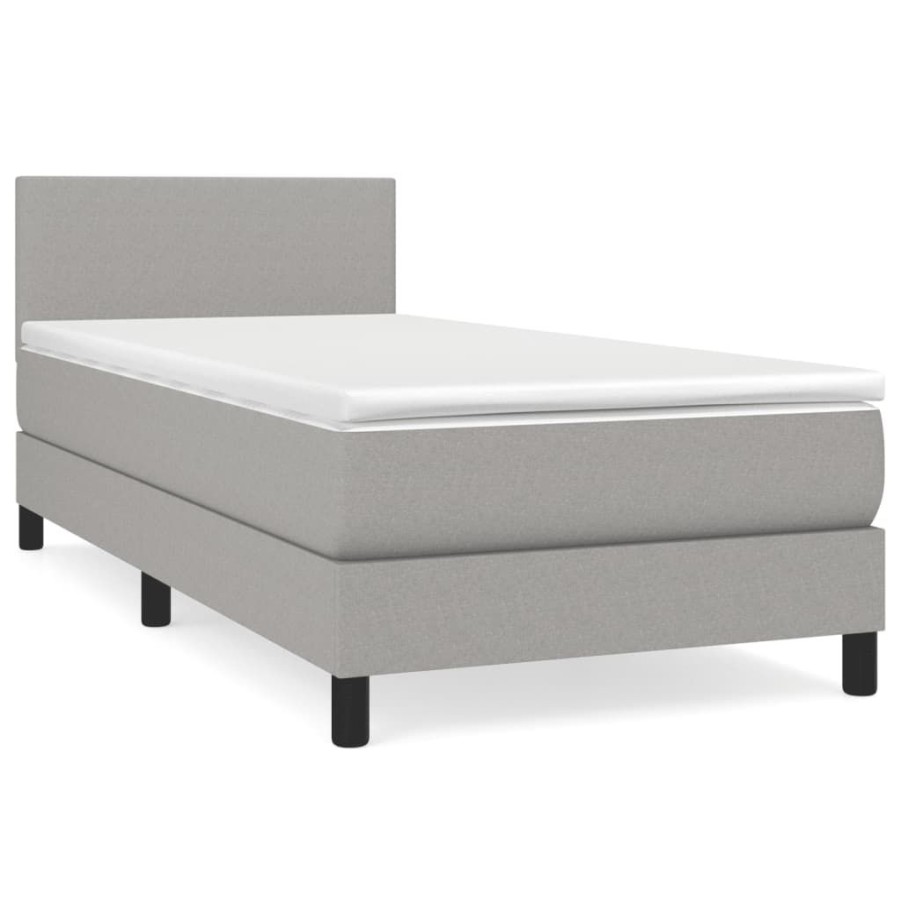 Bedden & Accessoires vidaXL | Vidaxl Boxspring Met Matras Stof Lichtgrijs 80X200 Cm