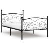 Bedden & Accessoires vidaXL | Vidaxl Bedframe Met Lattenbodem Metaal Zwart 90X200 Cm