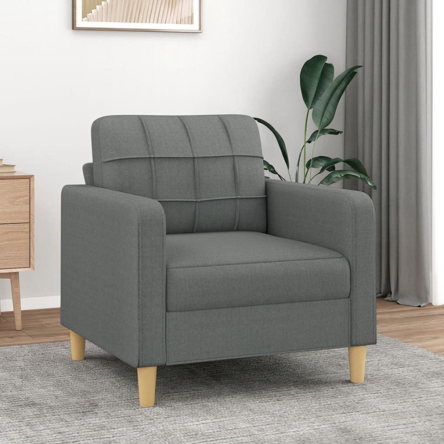 Banken vidaXL | Vidaxl Fauteuil 60 Cm Stof Donkergrijs