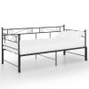 Bedden & Accessoires vidaXL | Vidaxl Slaapbankframe Uittrekbaar Metaal Zwart 90X200 Cm