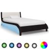 Bedden & Accessoires vidaXL | Vidaxl Bedframe Met Led Kunstleer Zwart En Wit 90X200 Cm