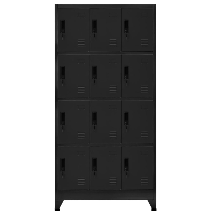 Kasten & Opbergmeubelen vidaXL | Vidaxl Lockerkast 90X45X180 Cm Staal Zwart