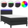 Bedden & Accessoires vidaXL | Vidaxl Boxspring Met Matras En Led Kunstleer Zwart 80X200 Cm