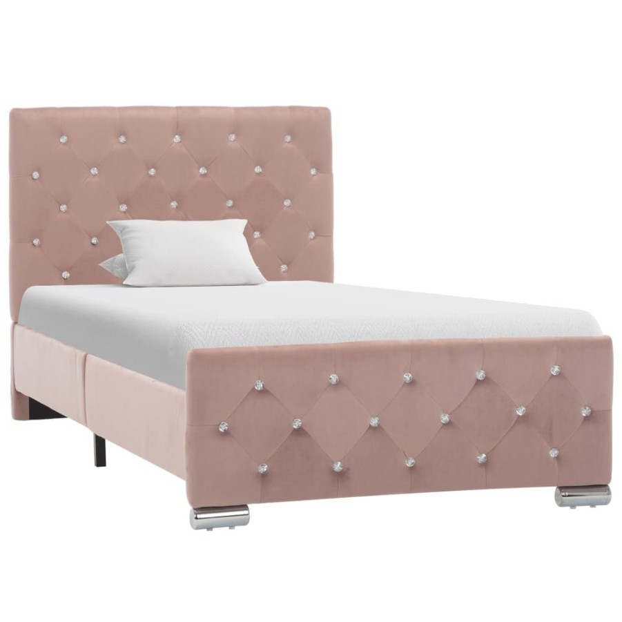 Bedden & Accessoires vidaXL | Vidaxl Bedframe Fluweel Roze 90X200 Cm