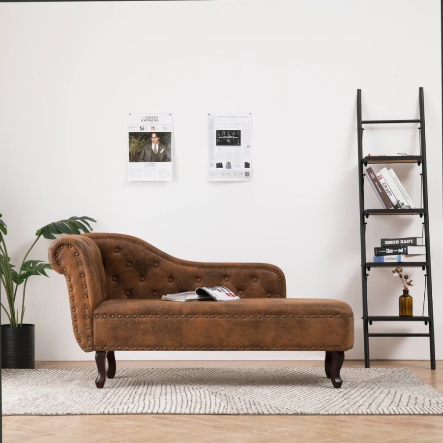 Stoelen vidaXL | Vidaxl Chaise Longue Kunstsuede Bruin