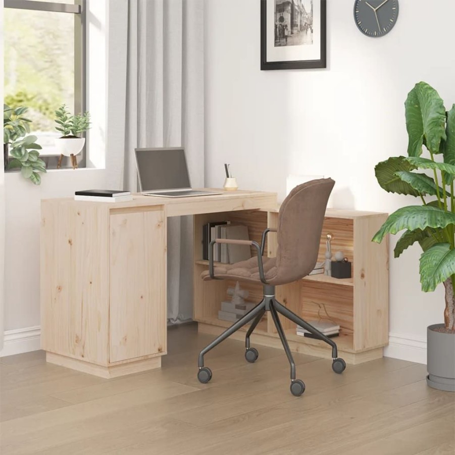 Kantoormeubelen vidaXL | Vidaxl Bureau 110X50X75 Cm Massief Grenenhout