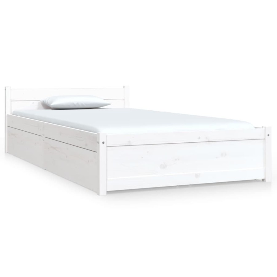 Bedden & Accessoires vidaXL | Vidaxl Bedframe Met Lades Wit 90X200 Cm