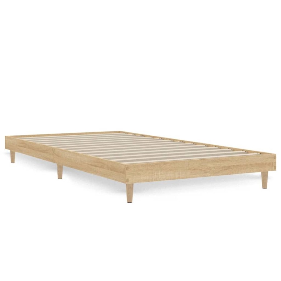 Bedden & Accessoires vidaXL | Vidaxl Bedframe Bewerkt Hout Sonoma Eikenkleurig 90X190 Cm