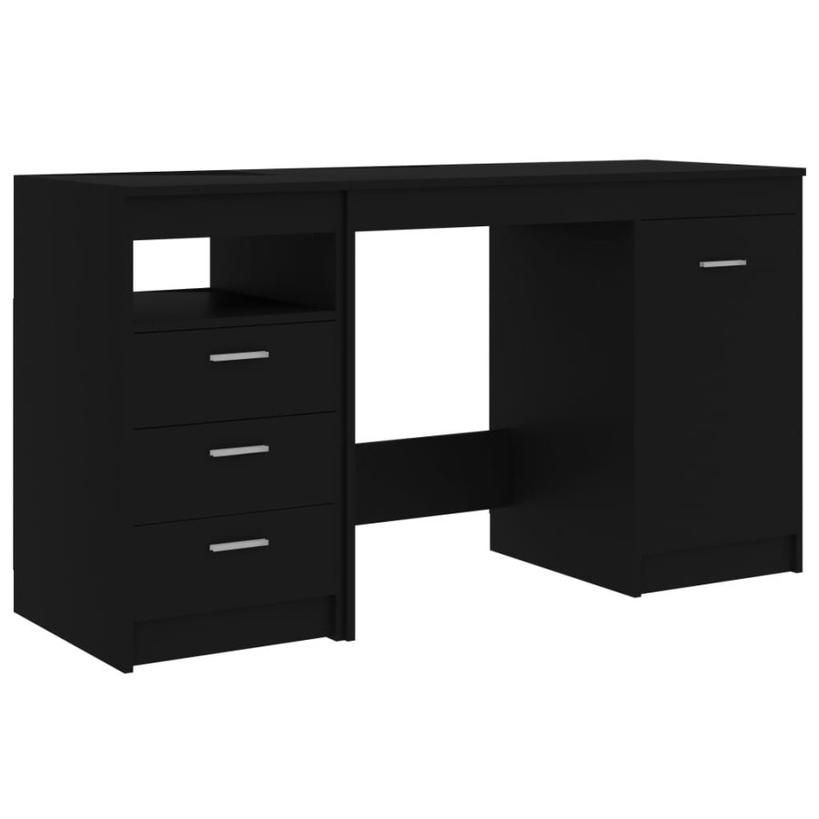 Kantoormeubelen vidaXL | Vidaxl Bureau 140X50X76 Cm Spaanplaat Zwart