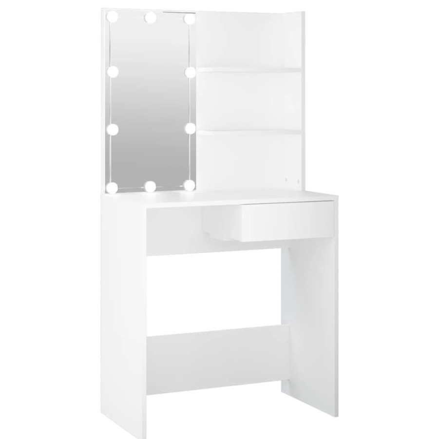 Kasten & Opbergmeubelen vidaXL | Vidaxl Kaptafel Met Led-Verlichting 74,5X40X141 Cm Wit