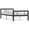 Bedden & Accessoires vidaXL | Vidaxl Bedframe Metaal Zwart En Wit 100X200 Cm