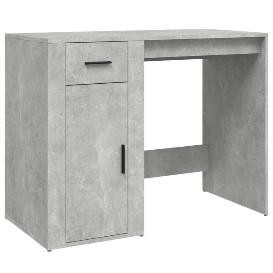 Kantoormeubelen vidaXL | Vidaxl Bureau 100X49X75 Cm Bewerkt Hout Betongrijs