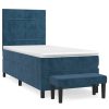 Bedden & Accessoires vidaXL | Vidaxl Boxspring Met Matras Fluweel Donkerblauw 80X200 Cm