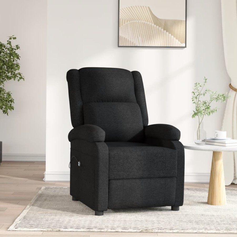 Stoelen vidaXL | Vidaxl Fauteuil Verstelbaar Elektrisch Stof Zwart