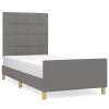 Bedden & Accessoires vidaXL | Vidaxl Bedframe Met Hoofdbord Stof Donkergrijs 80X200 Cm