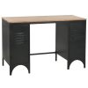 Kantoormeubelen vidaXL | Vidaxl Bureau 120X50X76 Cm Massief Vurenhout En Staal