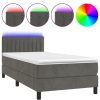 Bedden & Accessoires vidaXL | Vidaxl Boxspring Met Matras En Led Fluweel Donkergrijs 100X200 Cm