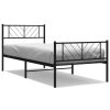 Bedden & Accessoires vidaXL | Vidaxl Bedframe Met Hoofd- En Voeteneinde Metaal Zwart 75X190 Cm