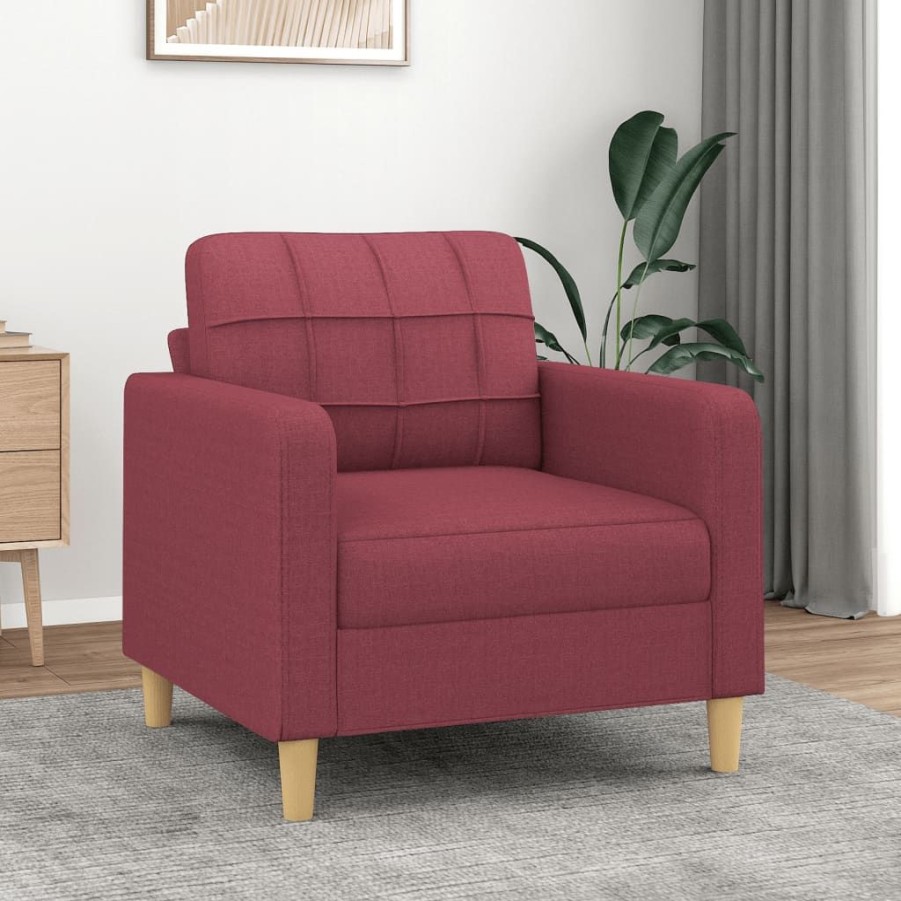 Banken vidaXL | Vidaxl Fauteuil 60 Cm Stof Wijnrood