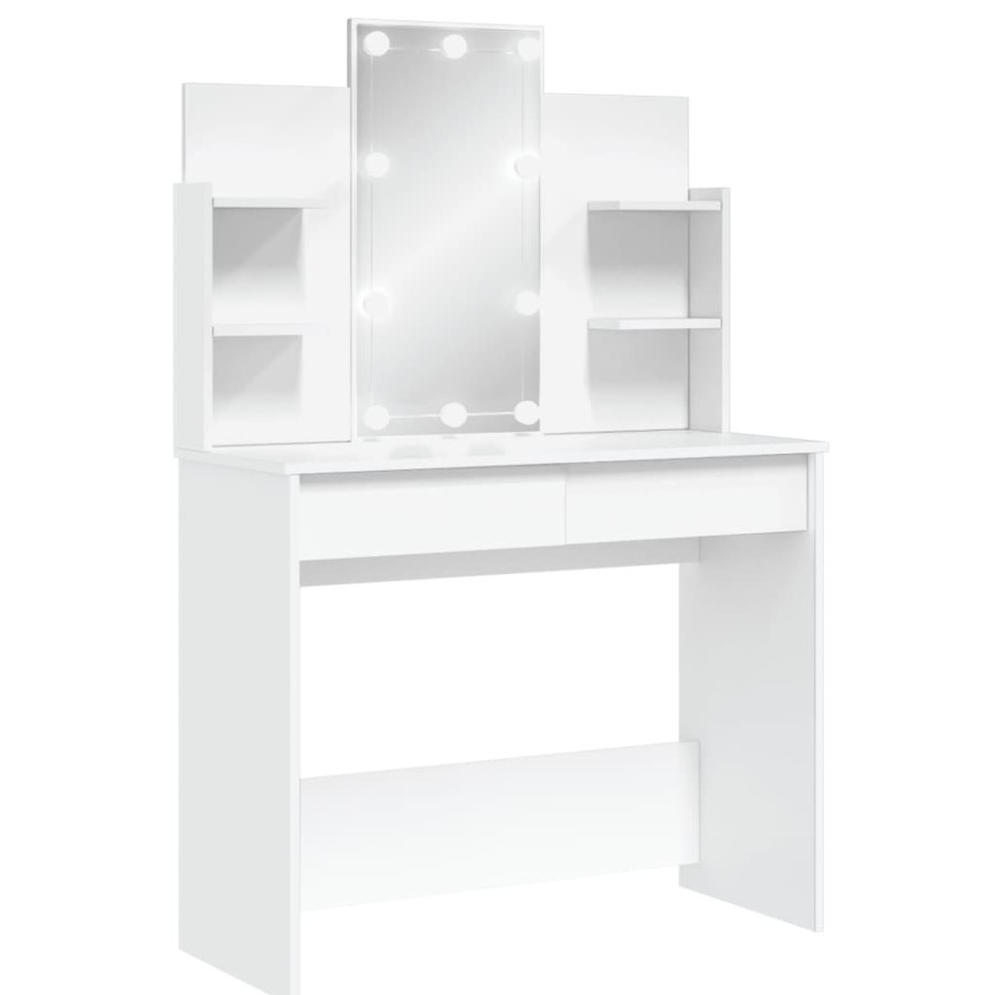 Kasten & Opbergmeubelen vidaXL | Vidaxl Kaptafel Met Led-Verlichting 96X40X142 Cm Wit