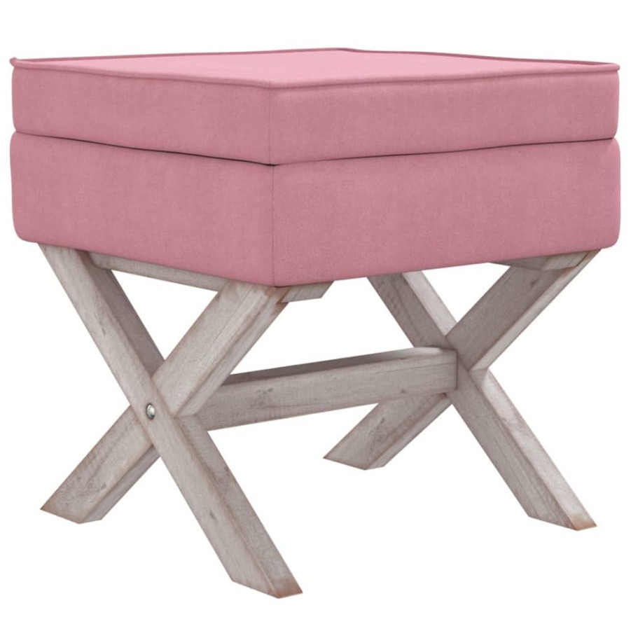 Bankjes vidaXL | Vidaxl Opbergkruk 45X45X49 Cm Fluweel Roze