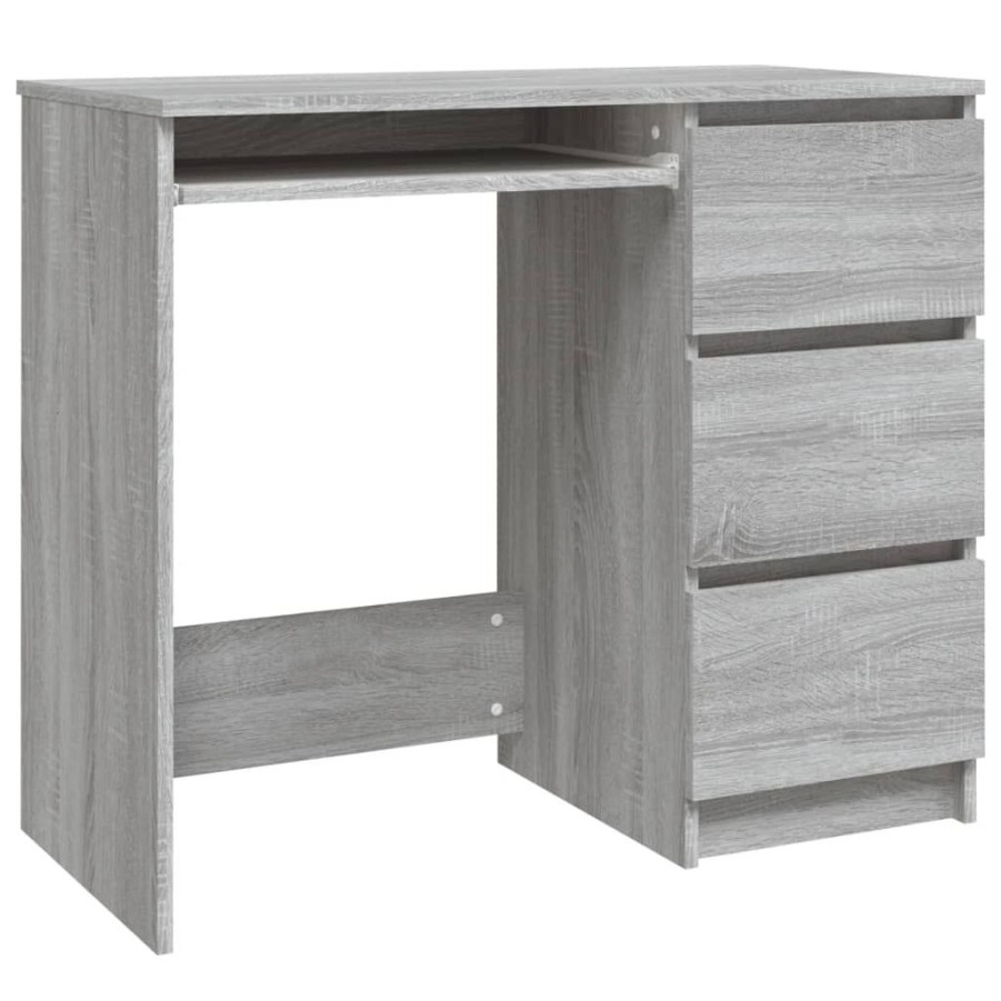 Kantoormeubelen vidaXL | Vidaxl Bureau 90X45X76 Cm Bewerkt Hout Grijs Sonoma Eikenkleurig