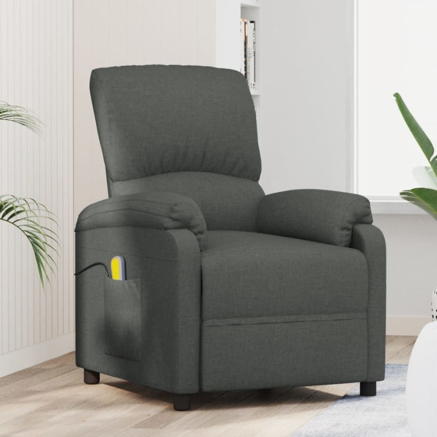 Stoelen vidaXL | Vidaxl Massagestoel Stof Donkergrijs