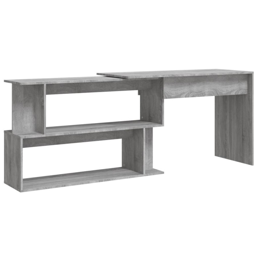 Kantoormeubelen vidaXL | Vidaxl Hoekbureau 200X50X76 Cm Bewerkt Hout Grijs Sonoma Eiken