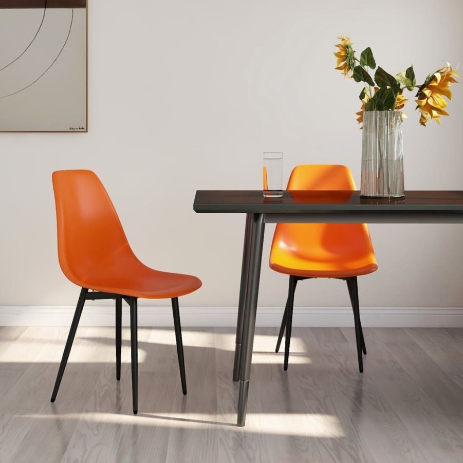 Stoelen vidaXL | Vidaxl Eetkamerstoelen 2 St Pp Oranje