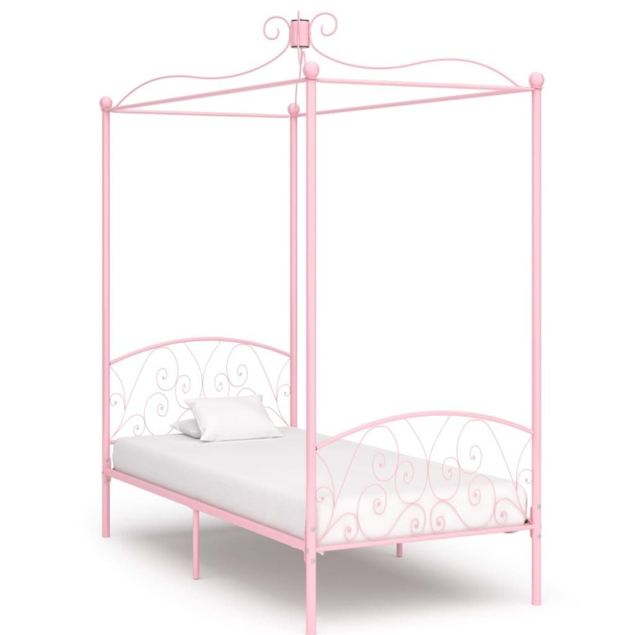 Bedden & Accessoires vidaXL | Vidaxl Hemelbedframe Metaal Roze 90X200 Cm