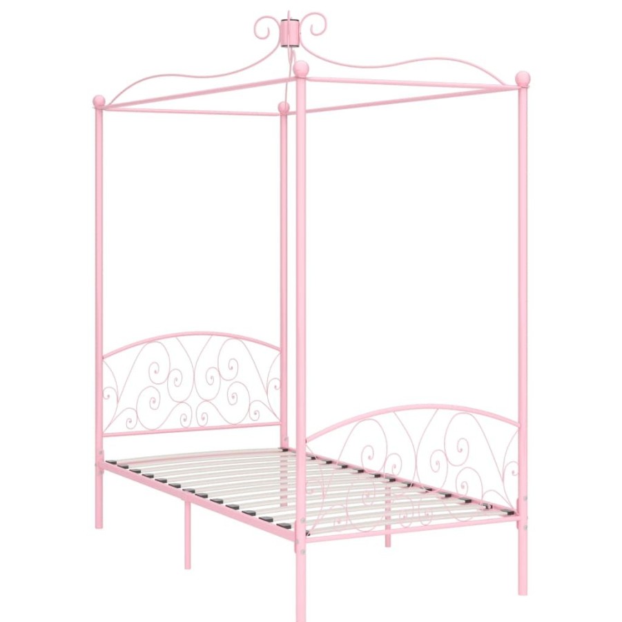 Bedden & Accessoires vidaXL | Vidaxl Hemelbedframe Metaal Roze 90X200 Cm