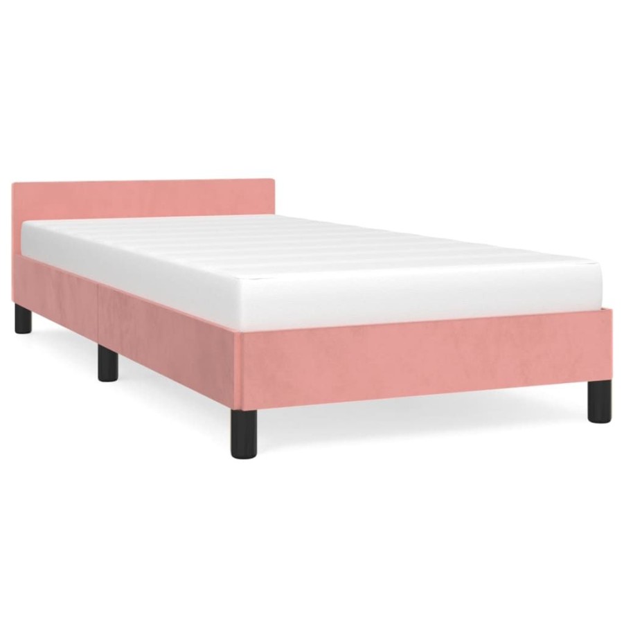 Bedden & Accessoires vidaXL | Vidaxl Bedframe Met Hoofdeinde Fluweel Roze 80X200 Cm