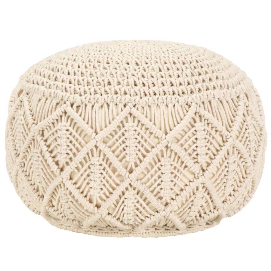 Poefs vidaXL | Vidaxl Poef Macrame Handgemaakt 45X30 Cm Katoen