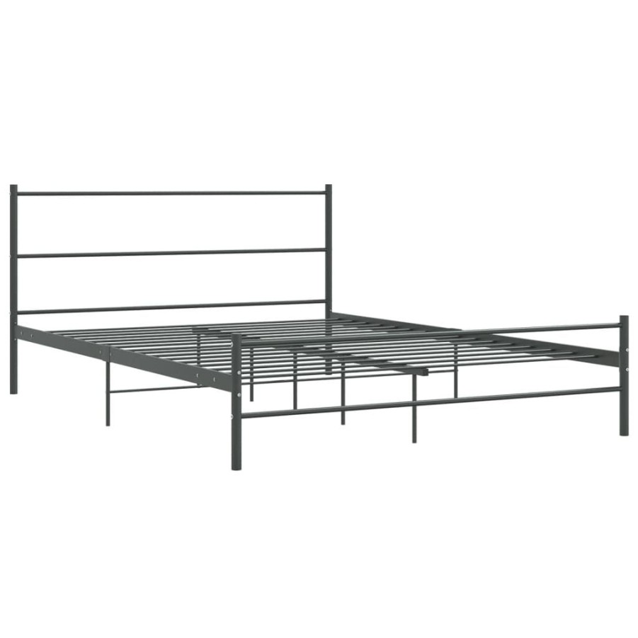 Bedden & Accessoires vidaXL | Vidaxl Bedframe Metaal Grijs 140X200 Cm