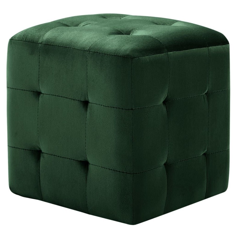 Poefs vidaXL | Vidaxl Poef 2 St 30X30X30 Cm Fluweel Groen