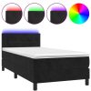 Bedden & Accessoires vidaXL | Vidaxl Boxspring Met Matras En Led Fluweel Zwart 90X190 Cm