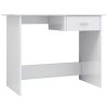 Kantoormeubelen vidaXL | Vidaxl Bureau 100X50X76 Cm Bewerkt Hout Hoogglans Wit