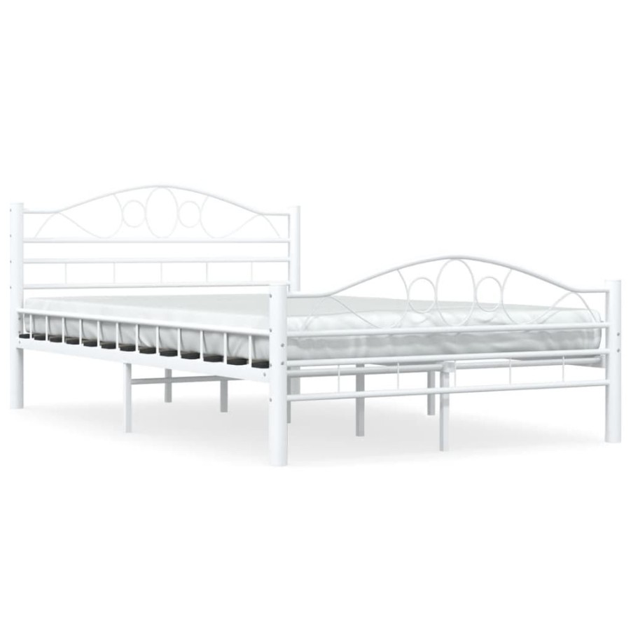 Bedden & Accessoires vidaXL | Vidaxl Bedframe Metaal Wit 120X200 Cm