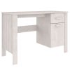 Kantoormeubelen vidaXL | Vidaxl Bureau Hamar 113X50X75 Cm Massief Grenenhout Wit