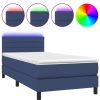 Bedden & Accessoires vidaXL | Vidaxl Boxspring Met Matras En Led Stof Blauw 80X200 Cm