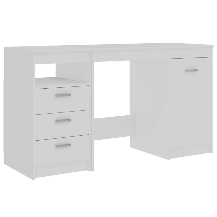 Kantoormeubelen vidaXL | Vidaxl Bureau 140X50X76 Cm Bewerkt Hout Wit