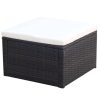 Poefs vidaXL | Vidaxl Voetenbank/Poef Bruin 53X53X30 Cm Poly Rattan