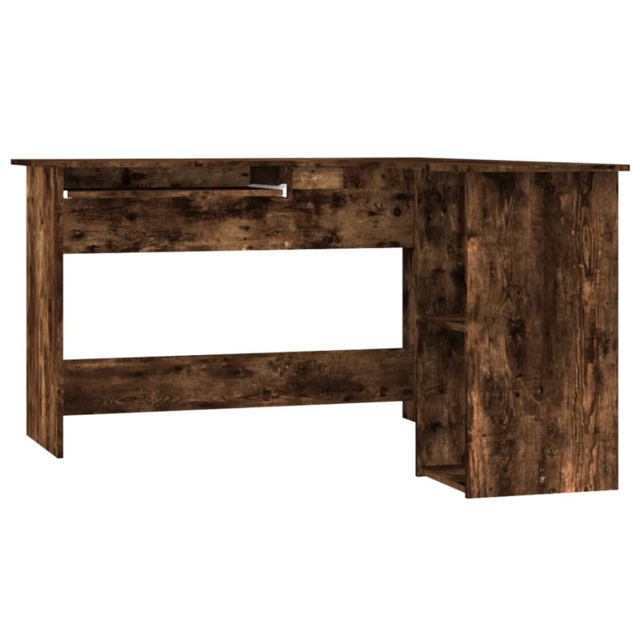 Kantoormeubelen vidaXL | Vidaxl Hoekbureau 120X140X75 Cm Bewerkt Hout Gerookt Eikenkleurig