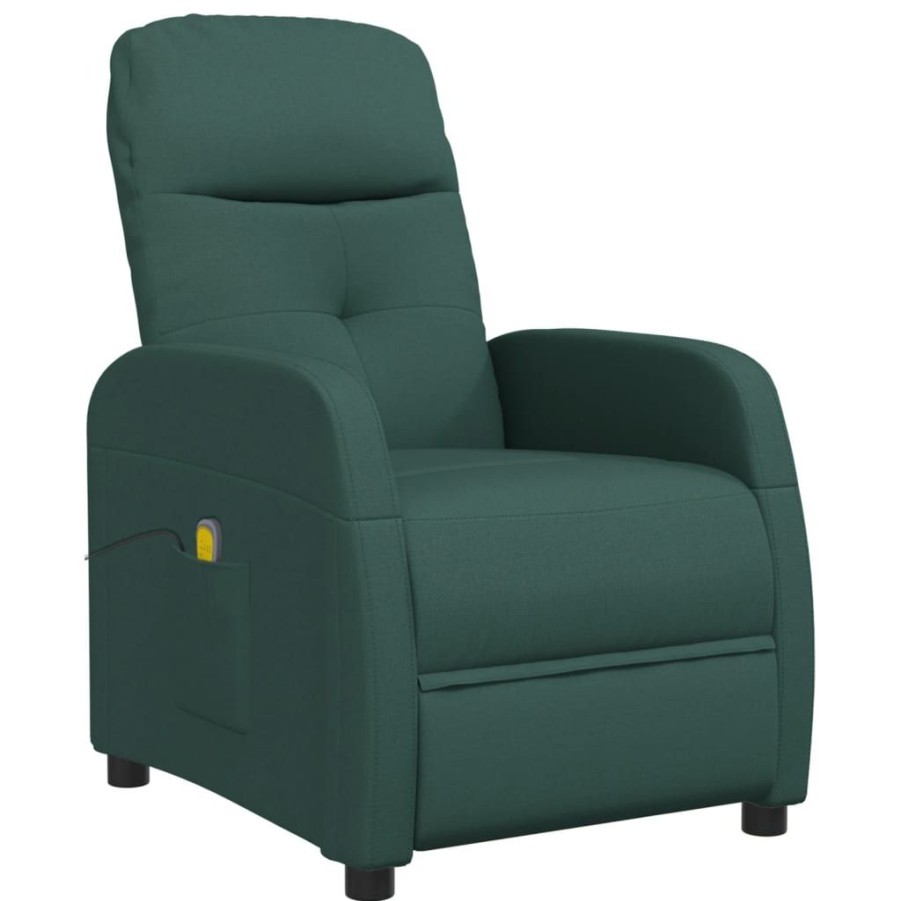 Stoelen vidaXL | Vidaxl Massagestoel Stof Donkergroen