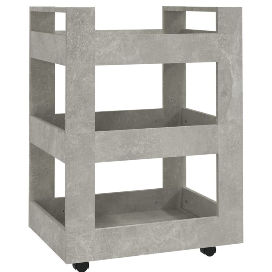 Trolleys vidaXL | Vidaxl Keukentrolley 60X45X80 Cm Bewerkt Hout Betongrijs