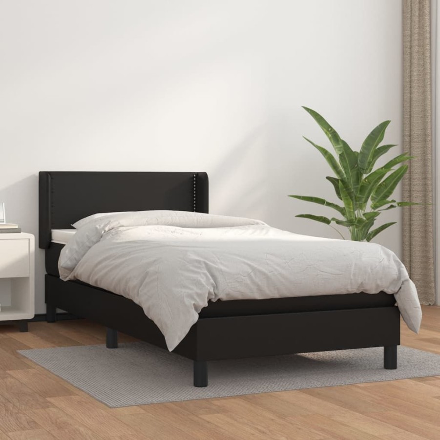 Bedden & Accessoires vidaXL | Vidaxl Boxspring Met Matras Kunstleer Zwart 80X200 Cm