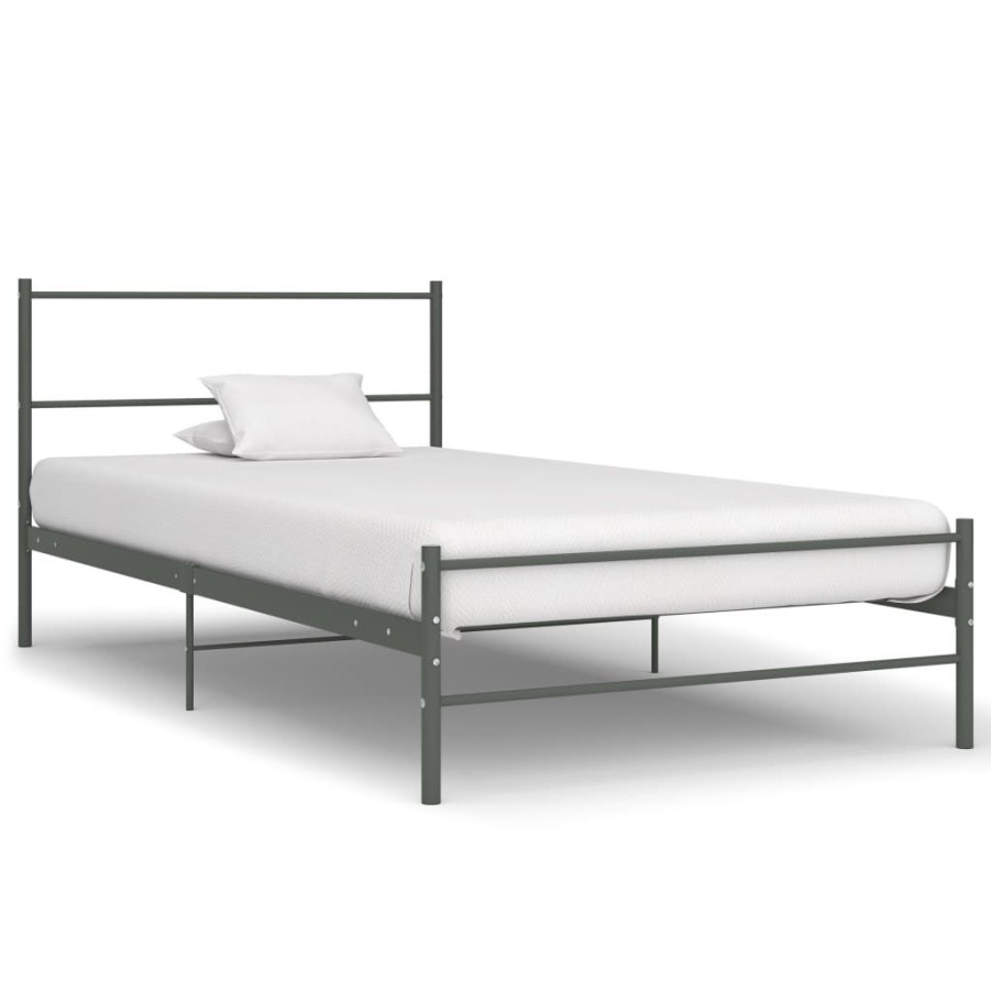 Bedden & Accessoires vidaXL | Vidaxl Bedframe Metaal Grijs 100X200 Cm