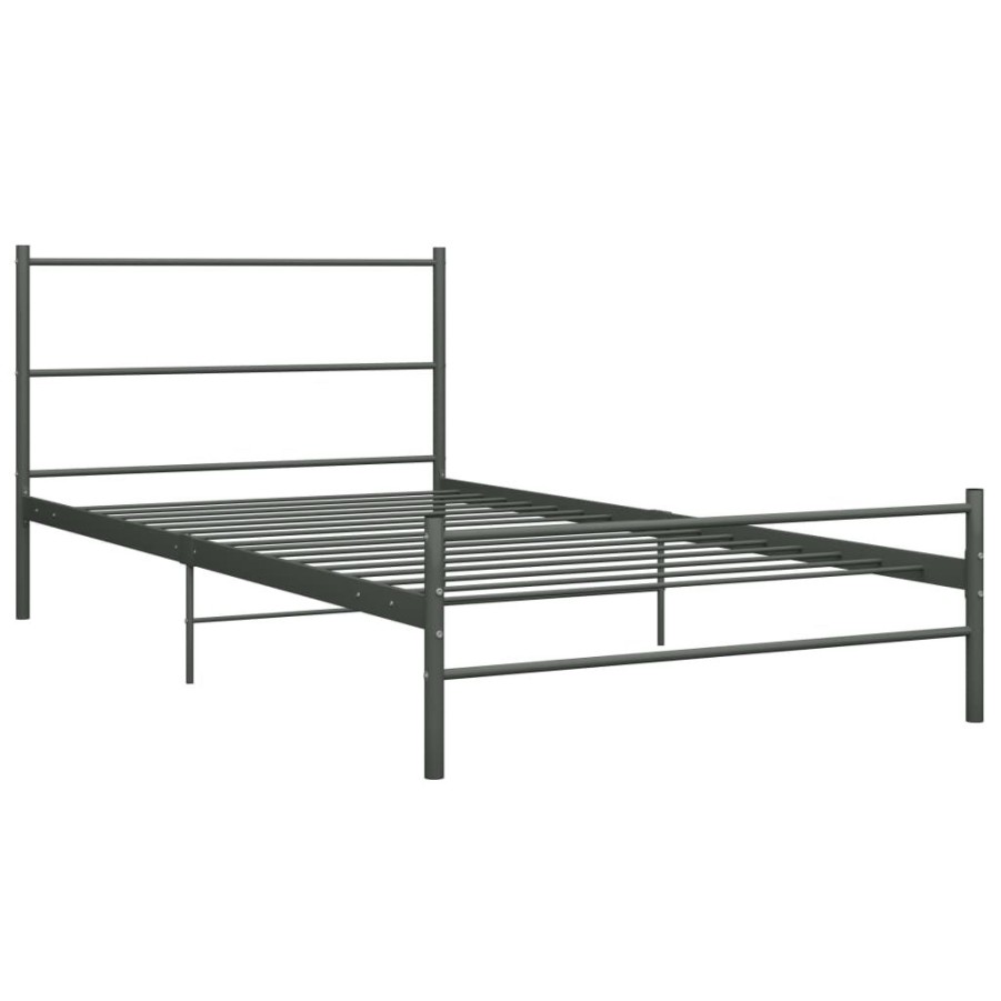 Bedden & Accessoires vidaXL | Vidaxl Bedframe Metaal Grijs 100X200 Cm